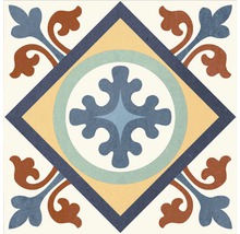 Decoratieve tegel met geometrische en bloemmotieven
