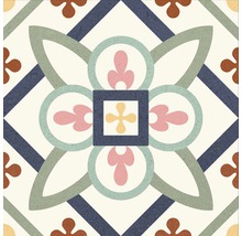 Decoratieve tegel met geometrisch en bloemmotief
