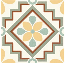 Decoratieve tegel met geometrisch en bloemmotief