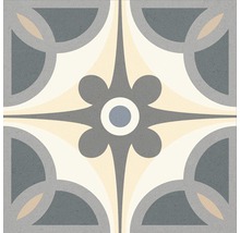 Decoratieve vloertegel met geometrisch en bloemmotief