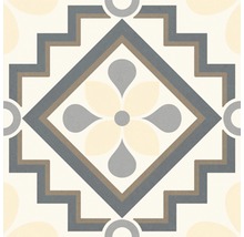 Decoratieve tegel met geometrisch patroon en bloemmotief
