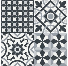 Tegels met verschillende geometrische en florale patronen