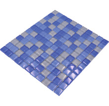 Vierkante glazen mozaïektegel in blauw en grijs