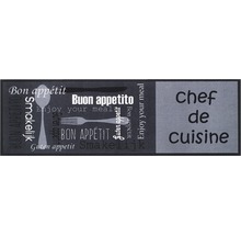 Deurmat met prints van bestek en citaten over eten