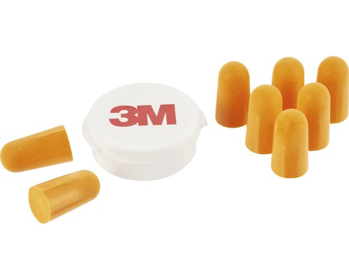 3M Logo, meerdere oranje oordopjes met opbergbak