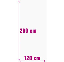 Afmetingen: 260 cm hoogte, 120 cm breedte