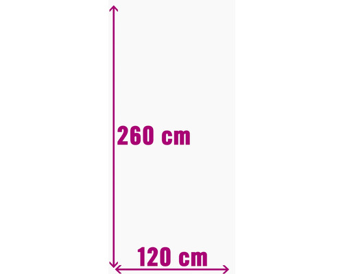 Afmetingen: 260 cm hoogte, 120 cm breedte