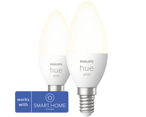 Twee Philips Hue White lampen E14