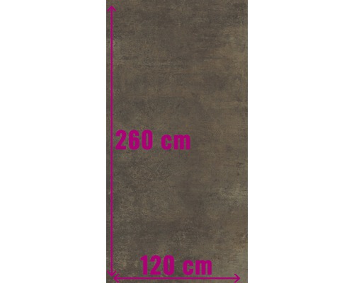 Tegelvoorbeeld met afmetingen van 260 cm bij 120 cm