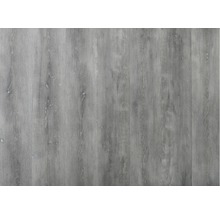 Grijze vinylvloer met houtlook.