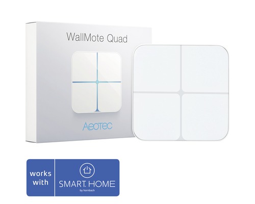 Aeotec WallMote Quad draadloze wandschakelaar met verpakking