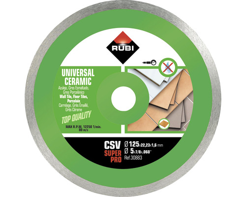 Rubi Universal Ceramic doorslijpschijf met een diameter van 125 millimeter