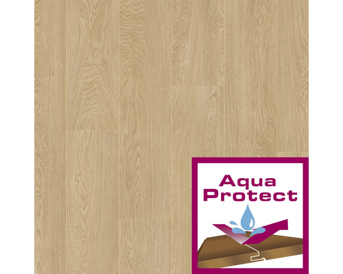Lichte laminaatvloer met houtlook en Aqua Protect keurmerk