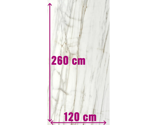 Tegelpatroon met afmetingen van 260 cm bij 120 cm