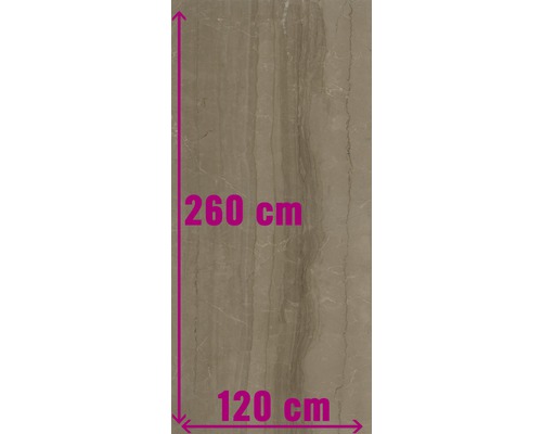Keramische tegel met afmetingen van 260 cm bij 120 cm