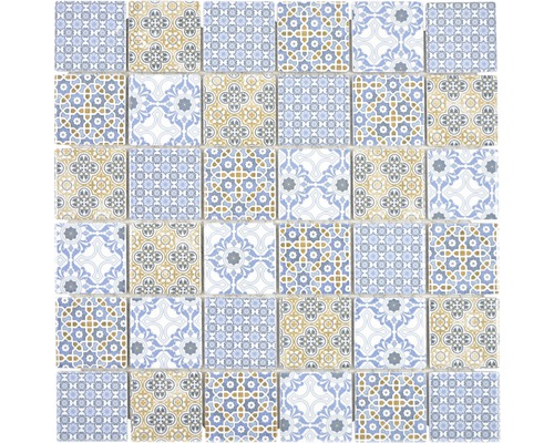 Tegelpatroon met verschillende florale en geometrische motieven