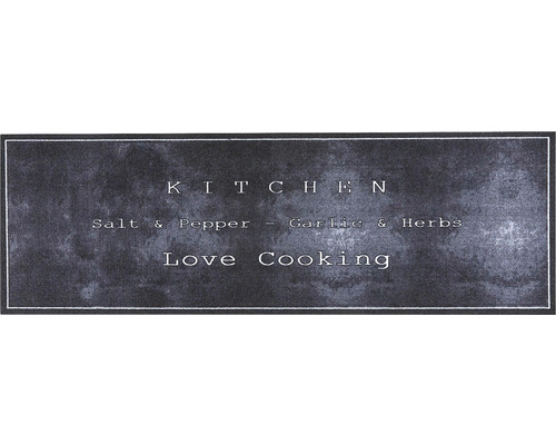Keukenbord met de tekst Keuken, Zout & Peper, Knoflook & Kruiden en Liefde voor koken