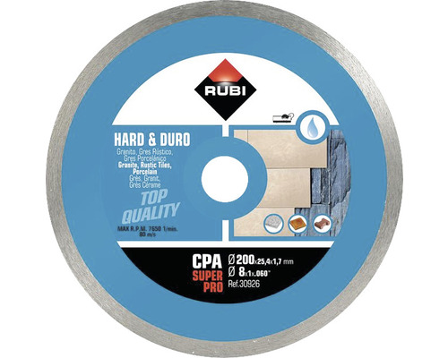 Rubi diamantzaagblad, 200x25,4x1,7 millimeter