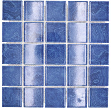 Vierkante mozaïektegel met blauw marmerlook