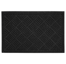 Zwarte deurmat met ribbelpatroon