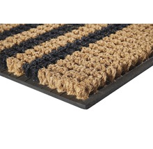 Deurmat met streepmotief van kokosvezels en rubber