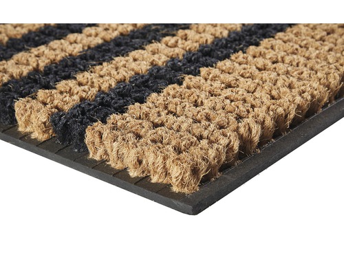 Deurmat met streepmotief van kokosvezels en rubber