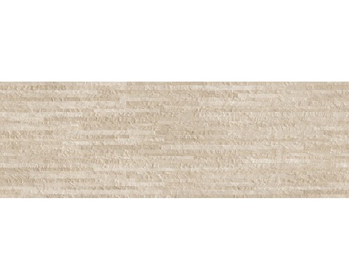 Tegelwand met horizontale structuur