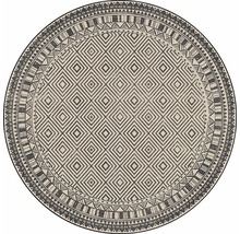 Rond vloerkleed met ruitpatroon en rand