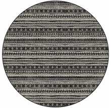 Rond tapijt met horizontaal streepmotief