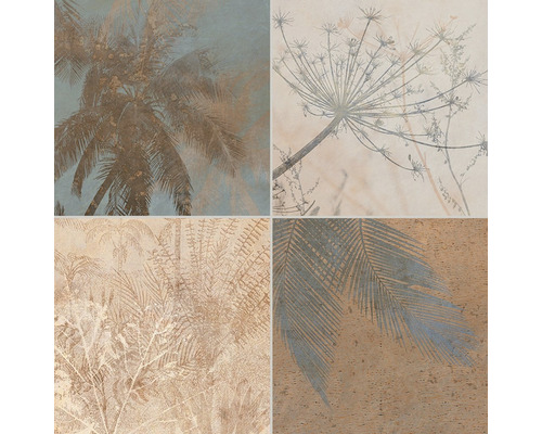 Tegels met plantenpatroon in collagestijl