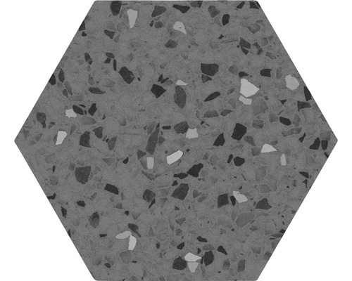 Zeshoekige tegel met terrazzo-look