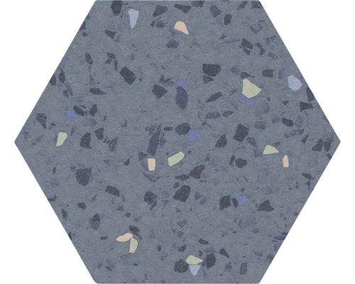Zeshoekige cementtegel met terrazzo-patroon
