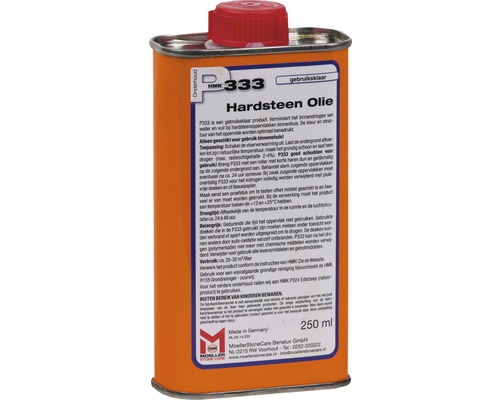 HMK P333 hardsteenolie in een blik van 250 ml voor gebruik binnenshuis