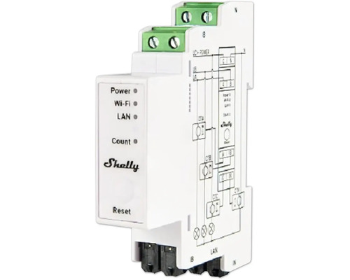 Shelly driefasen energiemeter voor DIN-railmontage