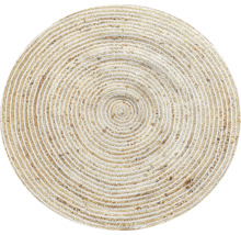 Rond vloerkleed van jute en textiel