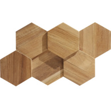 Zeshoekige houten wandtegels