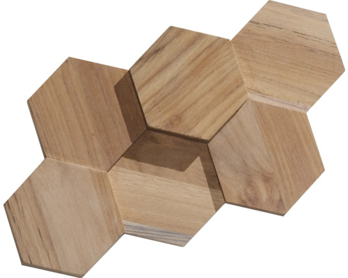 Zeshoekige houten tegels voor wand- en vloerdecoratie