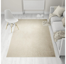 Beige tapijt in woonkamer met bank en stoel