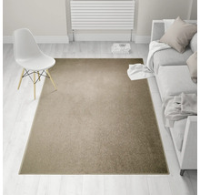 Beige tapijt in de woonkamer met stoel en bank