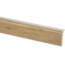 Plint met houten decor en aluminium rand