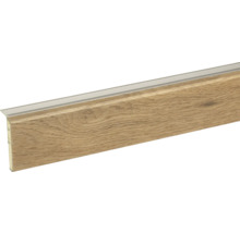 Plint met houtlook en metalen element