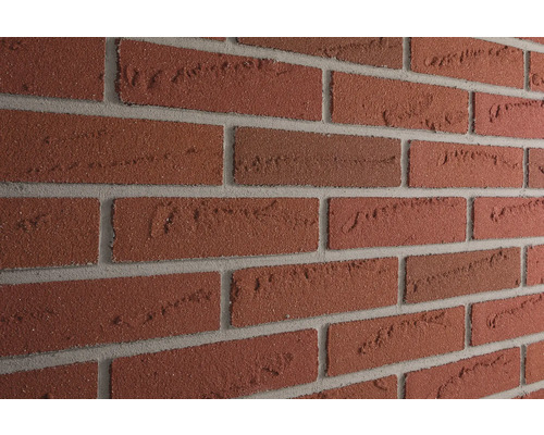 Wand met gevelstenen in baksteenformaat