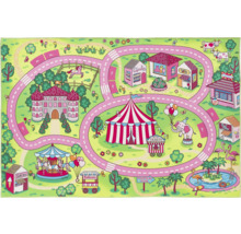 Speelkleed met straten, circus, kasteel en winkels