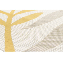 Detailopname van een tapijt met abstract bladmotief