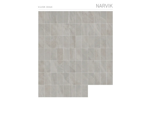 Narvik tegels, 30x60 cm, zilverkleurig, voor wand en vloer