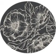 Rond tapijt met bloemmotief