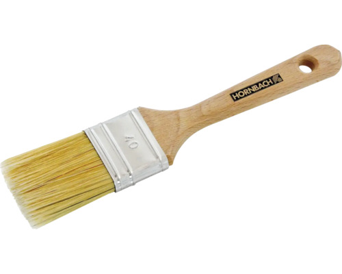 Verfkwast met houten handvat en Hornbach logo
