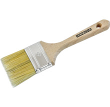 Platte kwast met houten handvat en Hornbach-logo