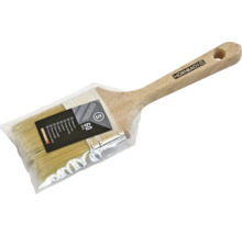 Platte kwast 60 millimeter met houten handvat in verpakking