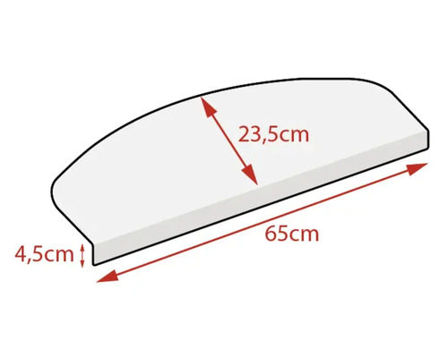Afmetingen van een vensterbank: 65 centimeter lang, 23,5 centimeter breed, 4,5 centimeter hoog
